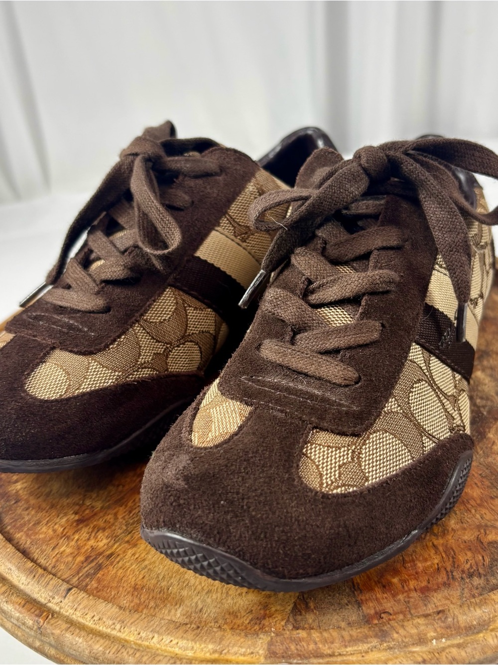 Coach Signature and C Brown Jacquard Sneakers Size 6.5 - Picture 6 of 16